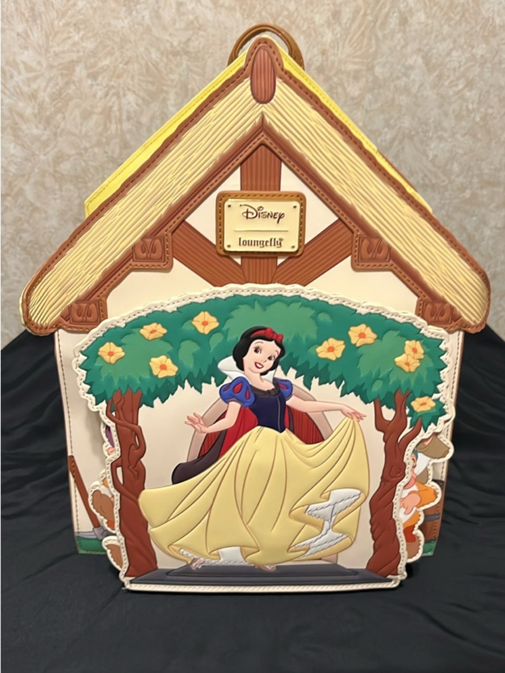 Loungefly Snow White Storybook House Backpack - Yellow, Cream, Red, Blue, Green